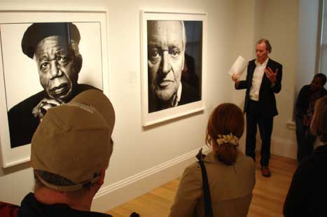 Steve Pyke giving his talk in the museum galleries