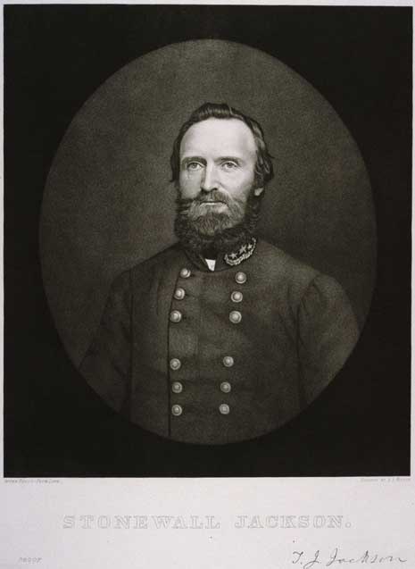 Portrait of Stonewall Jackson in uniform