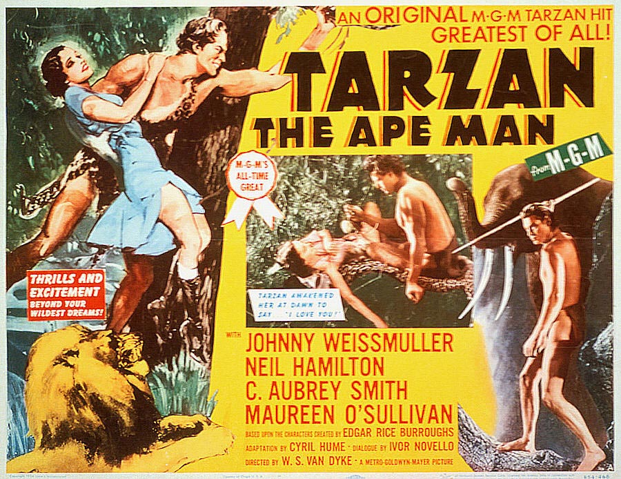 Poster for "Tarzan the Ape Man" starring Johnny Weissmuller