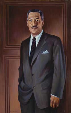 Painted portrait of Thurgood Marshall