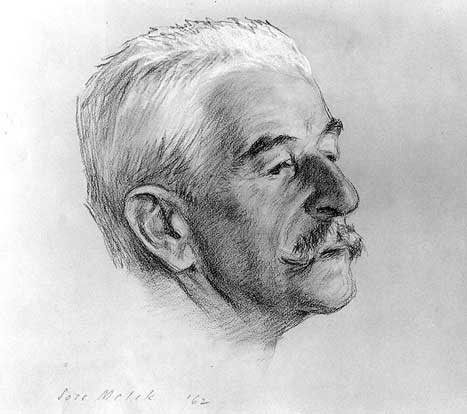 Charcoal drwaing of William Faulkner's face