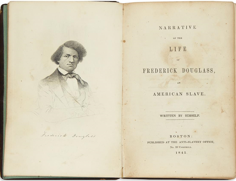Book featuring engraved portrait of a Black man across from the title page