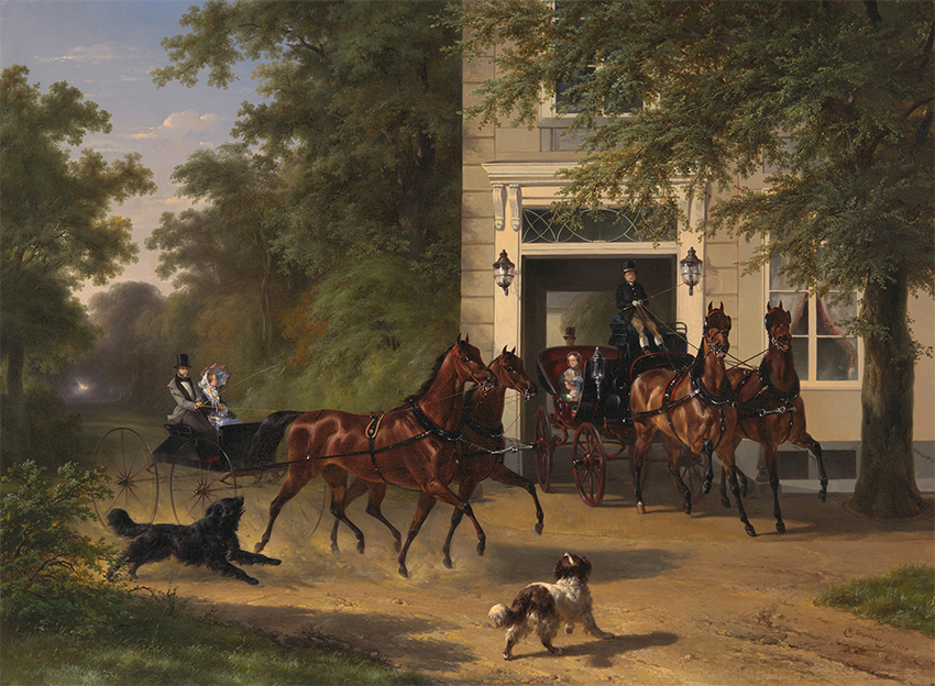 Two couples in two carriages