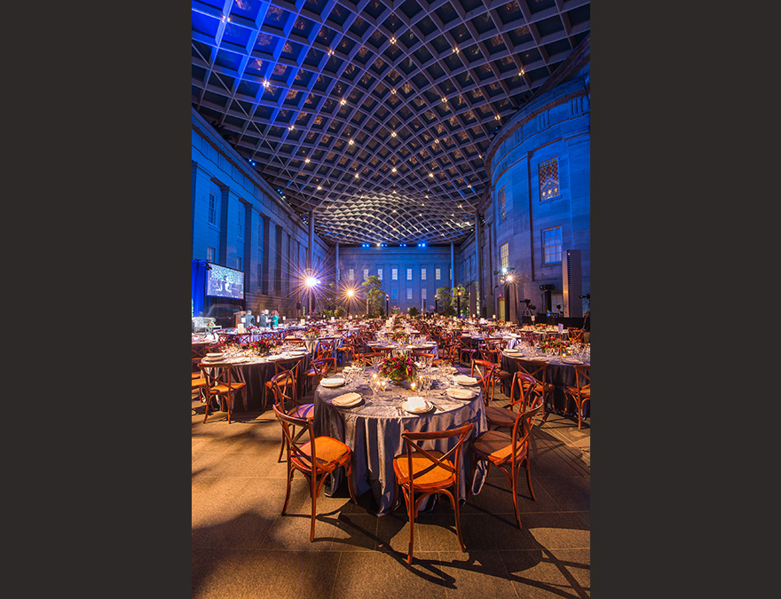 Coutyard during a formal evening event