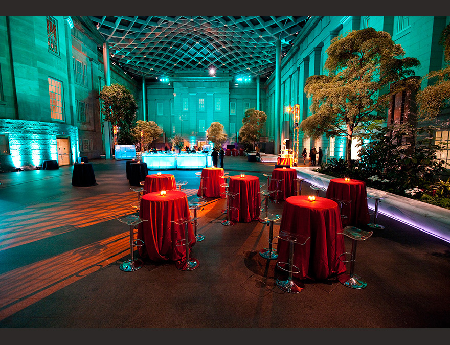 Coutyard during a formal evening event