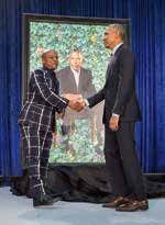 two men at the portrait unveiling