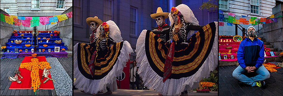 three views of Dia de los Muertos celebrations