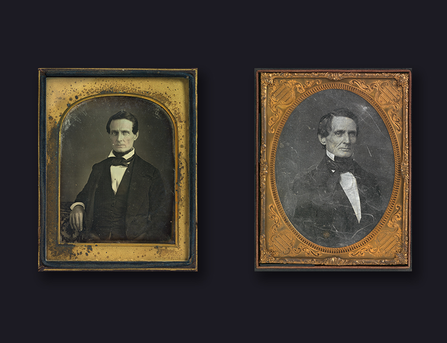 Two daguerreotype portraits of Jefferson Davis