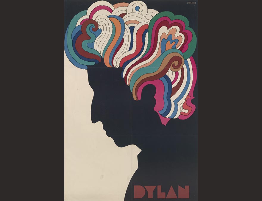 Colorful poster of a silhouetted man with colorful hair