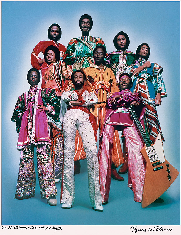 Group of African American musicians in colorful clothes