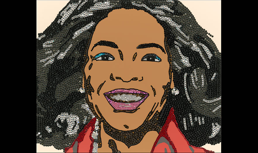 Glitter portrait of Oprah Winfrey