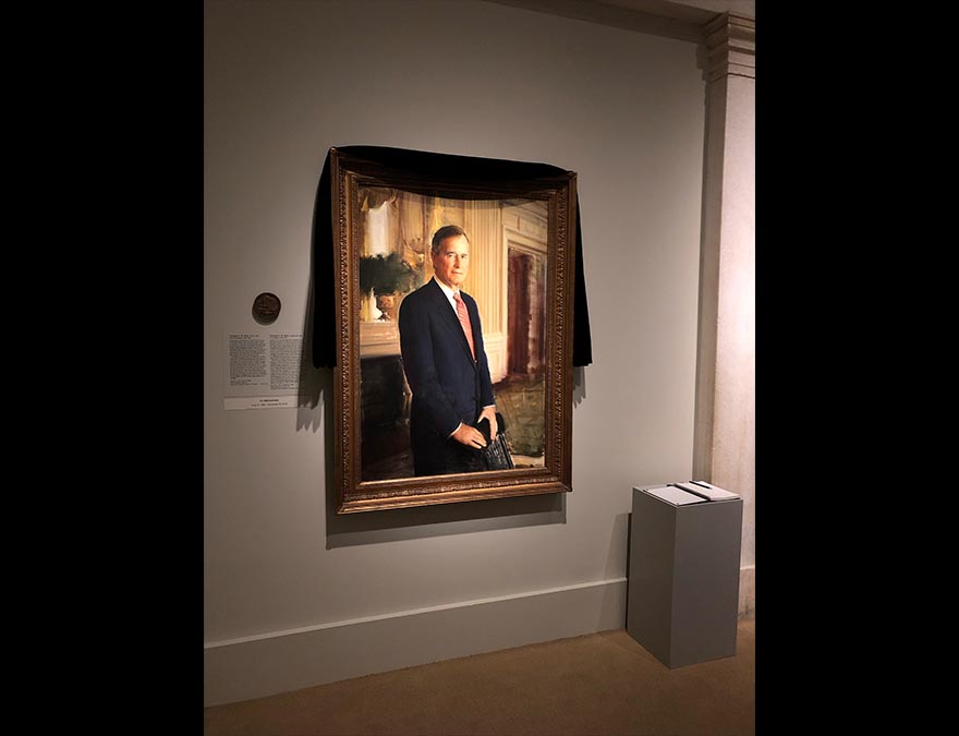 Draped portrait in the America's Presidents gallery