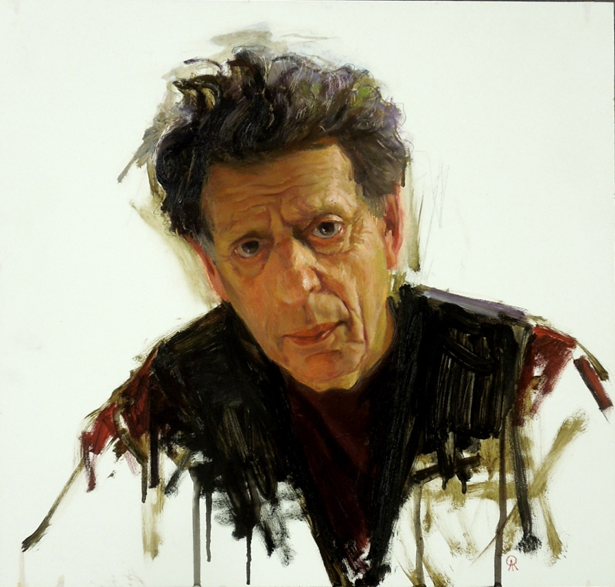 oil sketch of a brown-haired man in a dark shirt