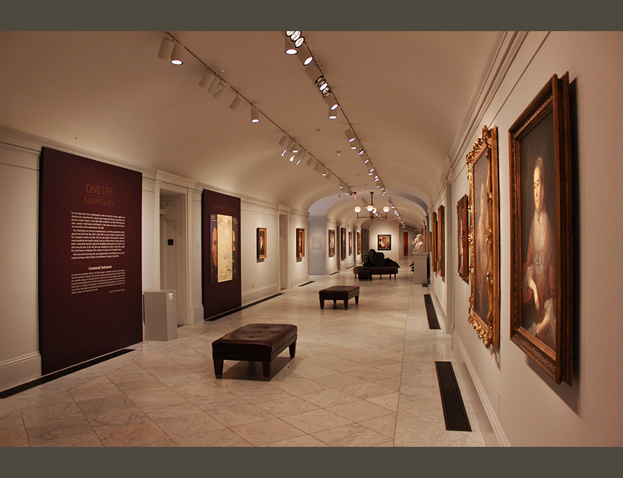 View of the hallway outside the exhibition