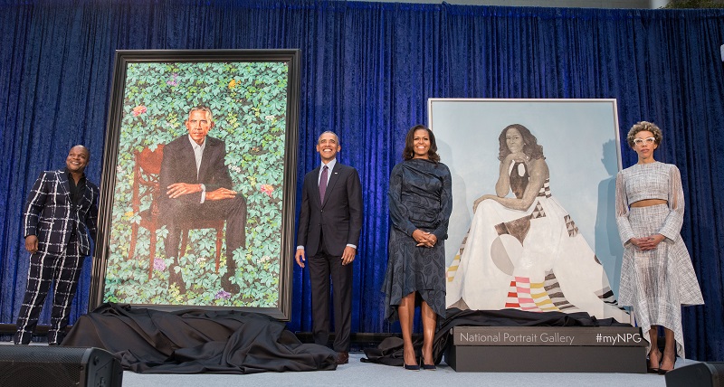 Preview image for Galería Nacional de Retratos revela retratos de ex presidente Barack Obama y la señora Michelle Obama por los artistas Kehinde Wiley y Amy Sherald press release