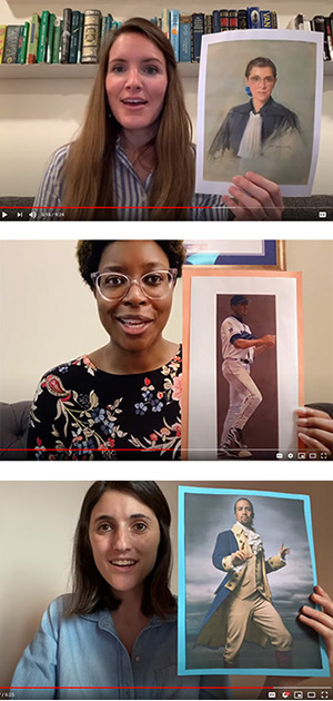 three different educators talking about portraits