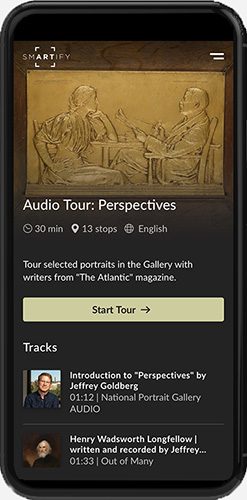 iPhone con el recorrido de audio