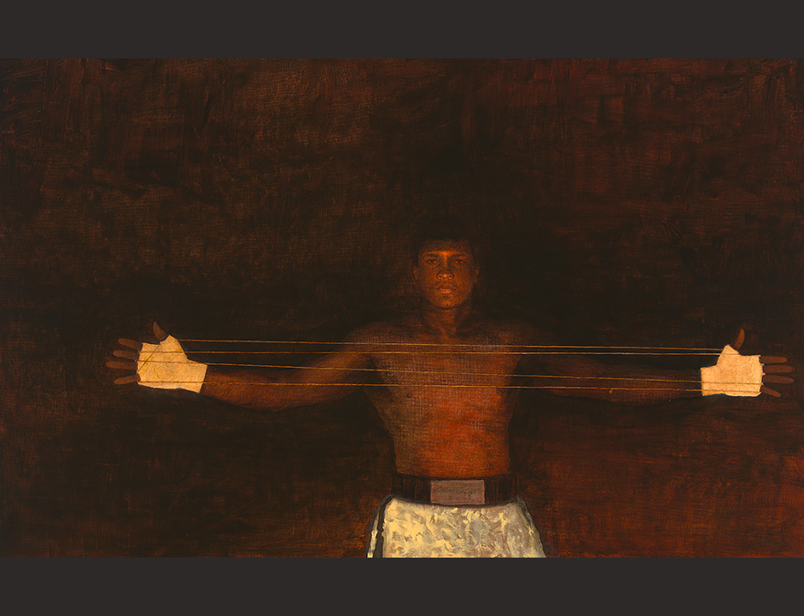 Boxer with his arms outstretched