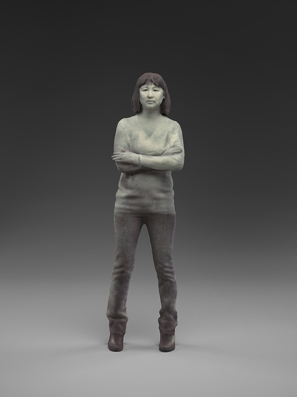 full length 3-d sculpture of a young woman