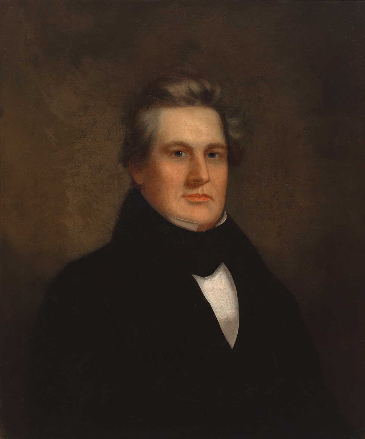 Painted bust portrait of a man in a suit