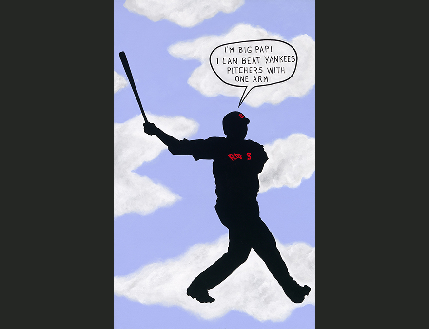 silhouette of a baseball player against a cloud background