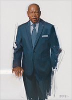 Portrait of a Black man in a blue suit