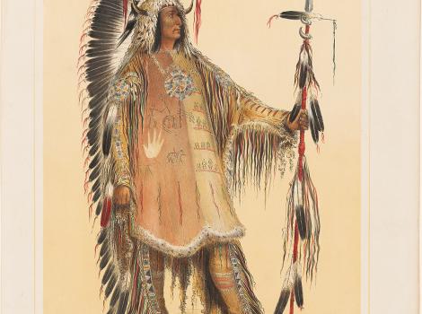 Drawing of a man in traditional garb