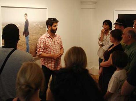 Alec Soth giving his talk at the Portrait Gallery