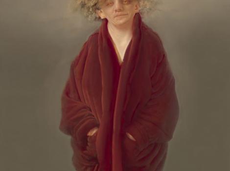 Full length portrait of woman in red robe