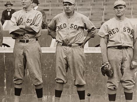 Babe Ruth in a Red Sox uniform