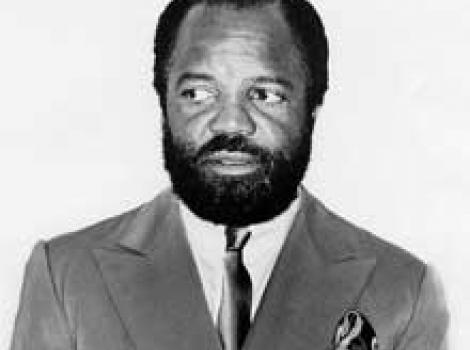 Black and white photo of Barry Gordy