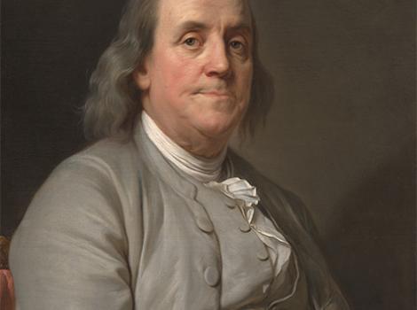 Painted portrait of Benjamin Franklin