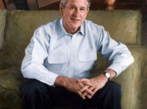 Painted portrait of George W. Bush
