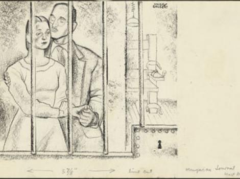 Portrait drawing of Julius and Ethel Rosenburg