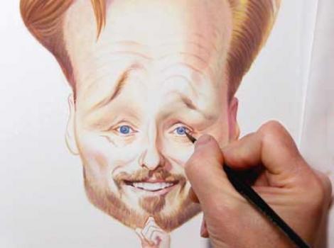 Caricature of Conan O' Brien by artist John Kascht