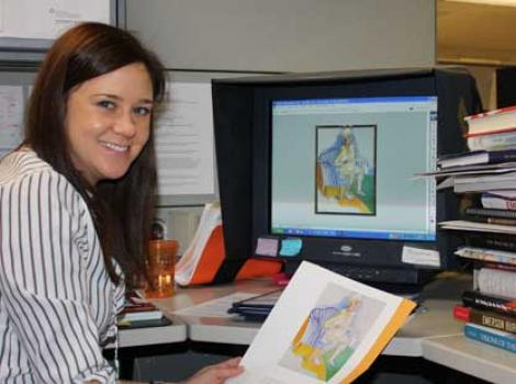 LIzanne Reger at her desk