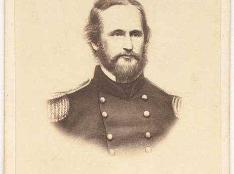Black and white carte visite portrait of Nathaniel Lyon