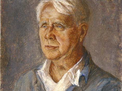 Painted portrait of Robert Frost