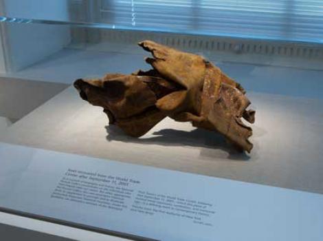 Mangled piece of steel from collapse of World Trade Center towers at September 11 