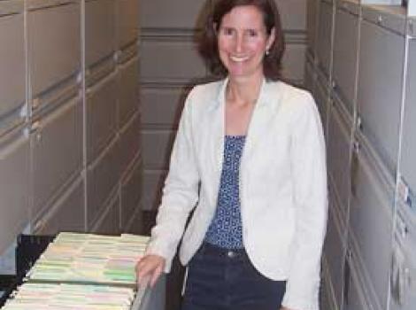Susan Garton in Catalog of American Portraits file room