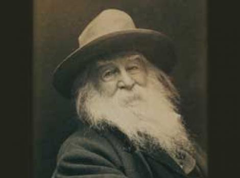 Cover of "Swift to My Wounded" with bearded Walt Whitman