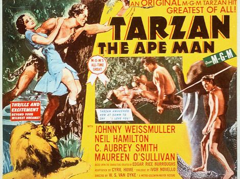 Poster for "Tarzan the Ape Man" starring Johnny Weissmuller