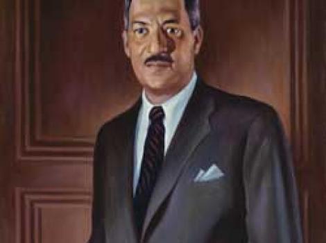 Painted portrait of Thurgood Marshall