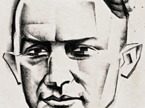 Black and white drawing of William Carlos Williams' face