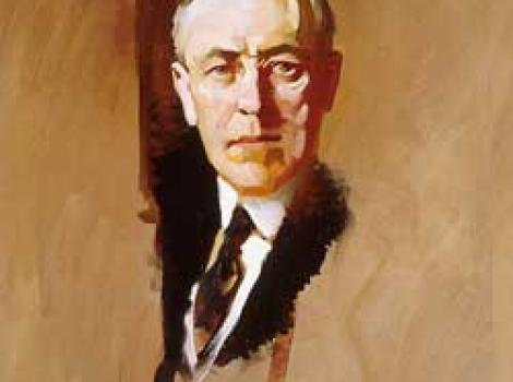 Painted portrait of Woodrow Wilson