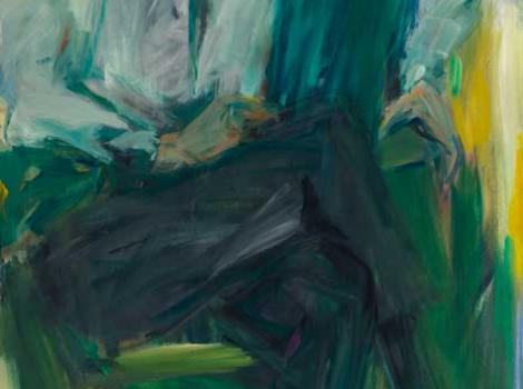 Oil on canvas, full body painting of John F. Kennedy, seated