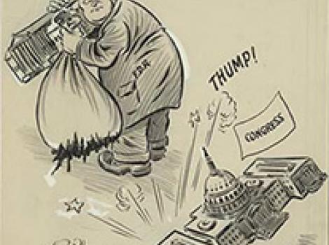 Political cartoon of Franklin Roosevelt