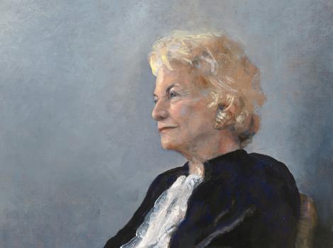 Profile portrait of a woman in her judicial robes
