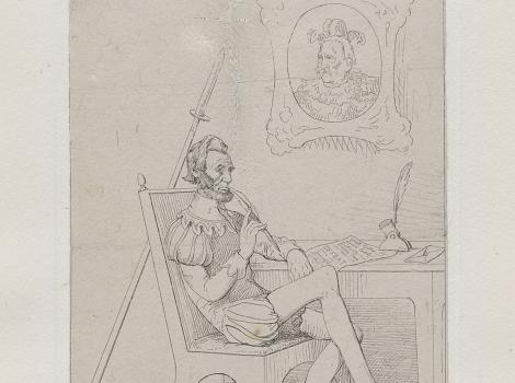 Abraham Lincoln seated in a chair
