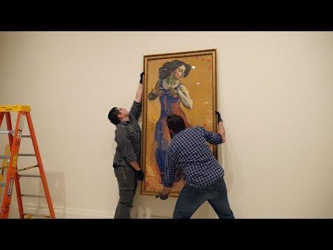 Installation of "Femme en Extase" by Ferdinand Hodler